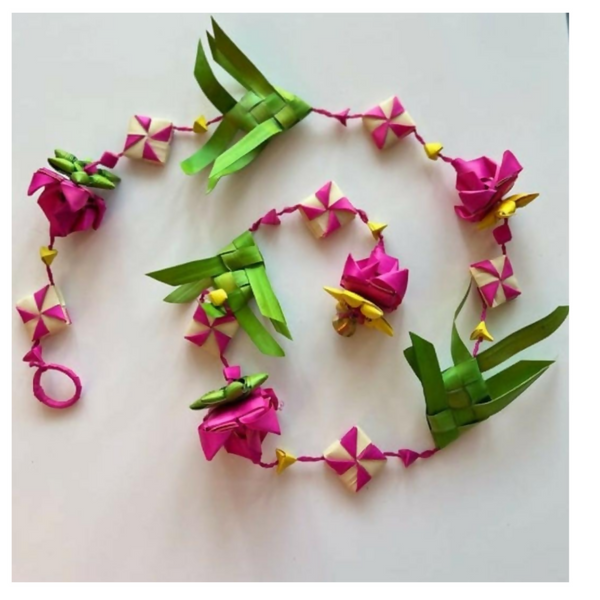 Shuddh Natural Hand Made Palm Leaf Fish & Lotus Hanging