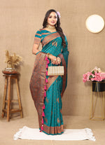 Thumbnail for Vedant Vastram See Green Color Banarasi Silk Saree - See Green - Distacart