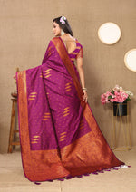 Thumbnail for Vedant Vastram Wine Color Banarasi Silk Saree - Wine - Distacart