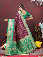 Thumbnail for Vedant Vastram Purple Color Kanjeevaram Patola Silk Saree - Purple - Distacart