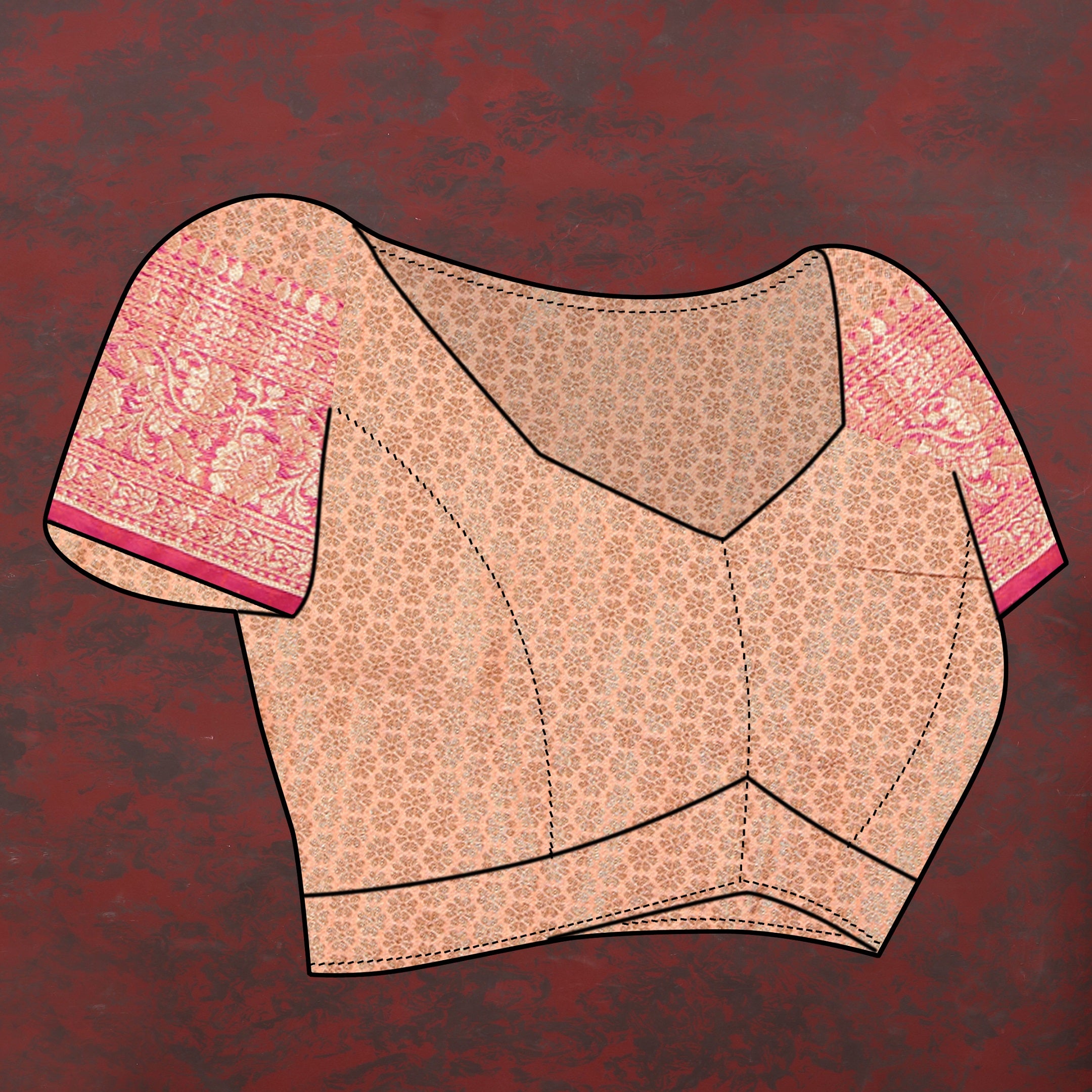 Vedant Vastram Peach Color Banarasi Silk Saree - Peach - Distacart