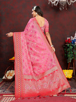 Thumbnail for Vedant Vastram Baby Pink Color Kanjeevaram Organza Silk Saree - Baby Pink - Distacart
