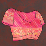 Thumbnail for Vedant Vastram Pink Color Kanjeevaram Organza Silk Saree - Pink - Distacart
