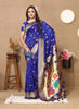 Vedant Vastram Blue Color Paithani Silk Saree - Blue - Distacart