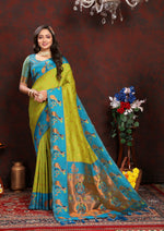 Thumbnail for Vedant Vastram Parrot Color Paithani Silk Saree - Parrot - Distacart