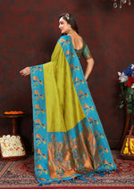 Thumbnail for Vedant Vastram Parrot Color Paithani Silk Saree - Parrot - Distacart
