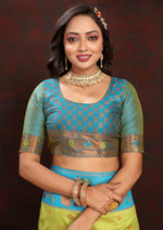 Thumbnail for Vedant Vastram Parrot Color Paithani Silk Saree - Parrot - Distacart