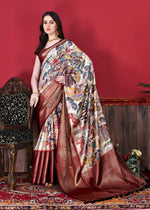 Thumbnail for Vedant Vastram Maroon Color Kanjeevaram Silk Saree - Maroon - Distacart