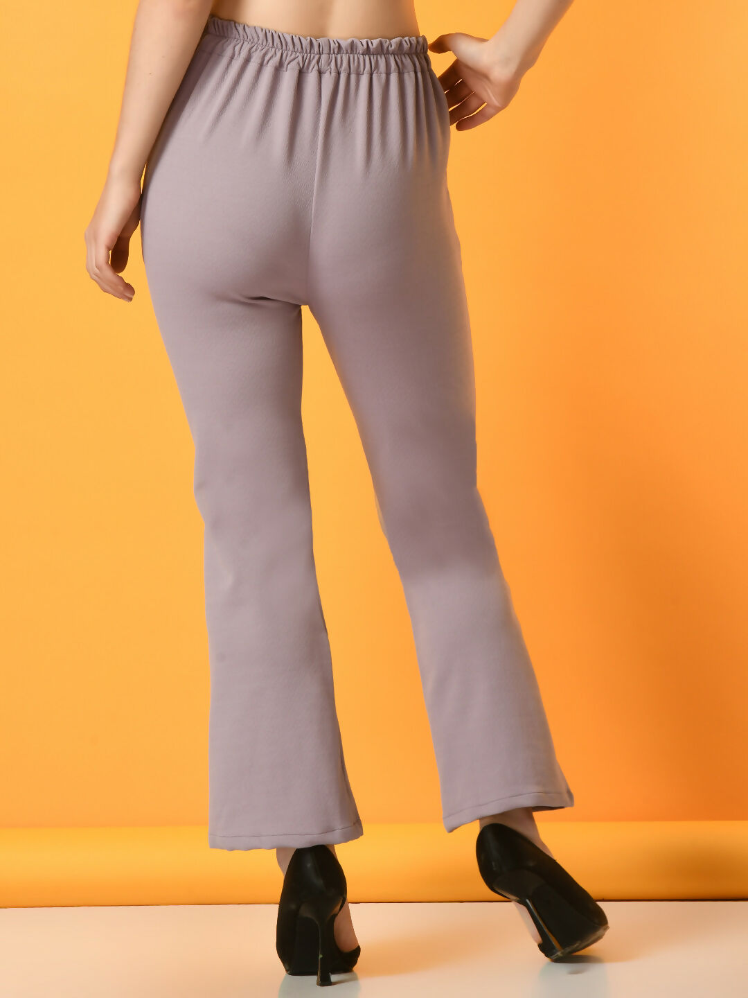 Myshka Women's Lavender Flared Party Trouser - Distacart