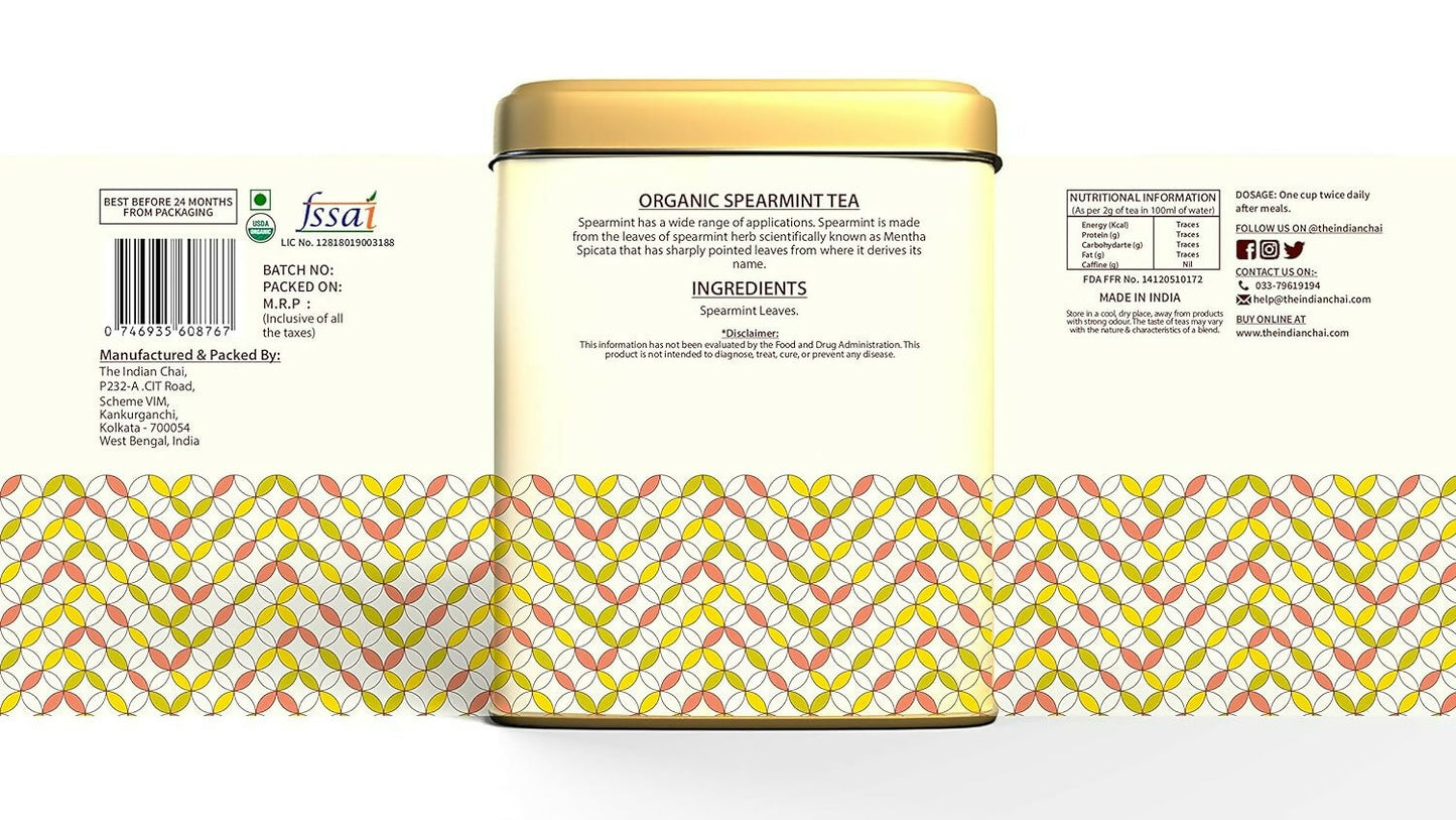 The Indian Chai – Organic Spearmint Tea 30 Pyramid Tea Bags - Distacart