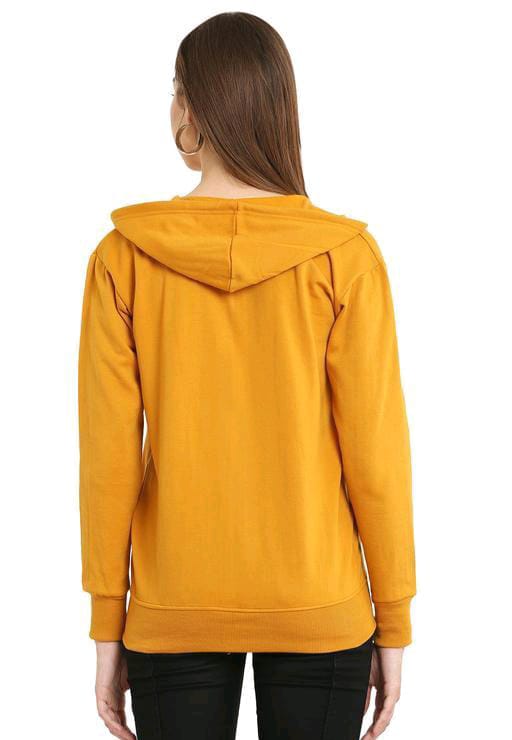 PAVONINE Mustard Color Casual Winter Wear Hoodie Sweatshirt For Girls - Distacart