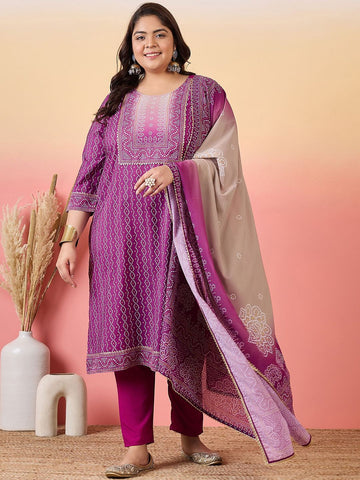 Sztori Women Bandhani Printed Regular Kurta with Trousers & With Dupatta - Distacart