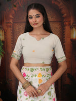 Thumbnail for Astita Linen Cotton Yellow Saree