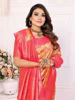 Thumbnail for Vedant Vastram Soft Litchi Silk Kanjeevaram Silk Saree - Mustard - Distacart