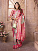 Thumbnail for Vedant Vastram Soft Litchi Silk Kanjeevaram Silk Saree - Parrot - Distacart