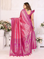 Thumbnail for Vedant Vastram Soft Litchi Silk Kanjeevaram Silk Saree - Rani - Distacart