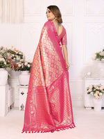 Thumbnail for Vedant Vastram Soft Litchi Silk Kanjeevaram Silk Saree - Beige - Distacart