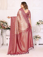 Thumbnail for Vedant Vastram Soft Litchi Silk Kanjeevaram Silk Saree - Maroon - Distacart