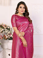 Thumbnail for Vedant Vastram Soft Litchi Silk Kanjeevaram Silk Saree - Rani - Distacart