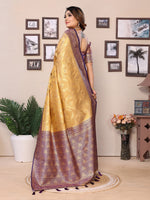 Thumbnail for Vedant Vastram Tissue Silk Kanjeevaram Silk Saree - Gold - Distacart