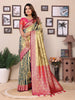 Vedant Vastram Tissue Silk Kanjeevaram Silk Saree - Olive - Distacart