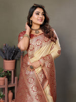 Thumbnail for Vedant Vastram Viscose Silk Kanjeevaram Silk Saree - Maroon - Distacart