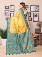 Thumbnail for Vedant Vastram Tissue Silk Patola Design Kanjeevaram Silk Saree - Yellow - Distacart
