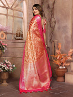 Thumbnail for Vedant Vastram Tissue Silk Kanjeevaram Silk Saree - Orange - Distacart