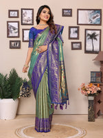 Thumbnail for Vedant Vastram Tissue Silk Paithani Silk Saree - Pista - Distacart