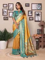 Thumbnail for Vedant Vastram Tissue Silk Paithani Silk Saree - Yellow - Distacart
