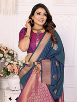 Thumbnail for Vedant Vastram Soft Litchi Silk Banarasi Silk Saree - Morpich - Distacart
