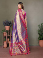 Thumbnail for Vedant Vastram Tissue Silk Leheriya Design Kanjeevaram Silk Saree - Sky Blue - Distacart