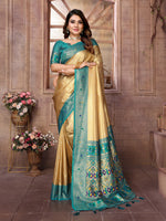 Thumbnail for Vedant Vastram Tissue Silk Paithani Silk Saree - Yellow - Distacart