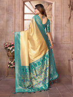 Thumbnail for Vedant Vastram Tissue Silk Paithani Silk Saree - Yellow - Distacart