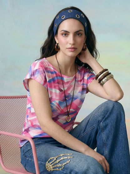 Janasya Multi Straight Crepe Top - Dista
