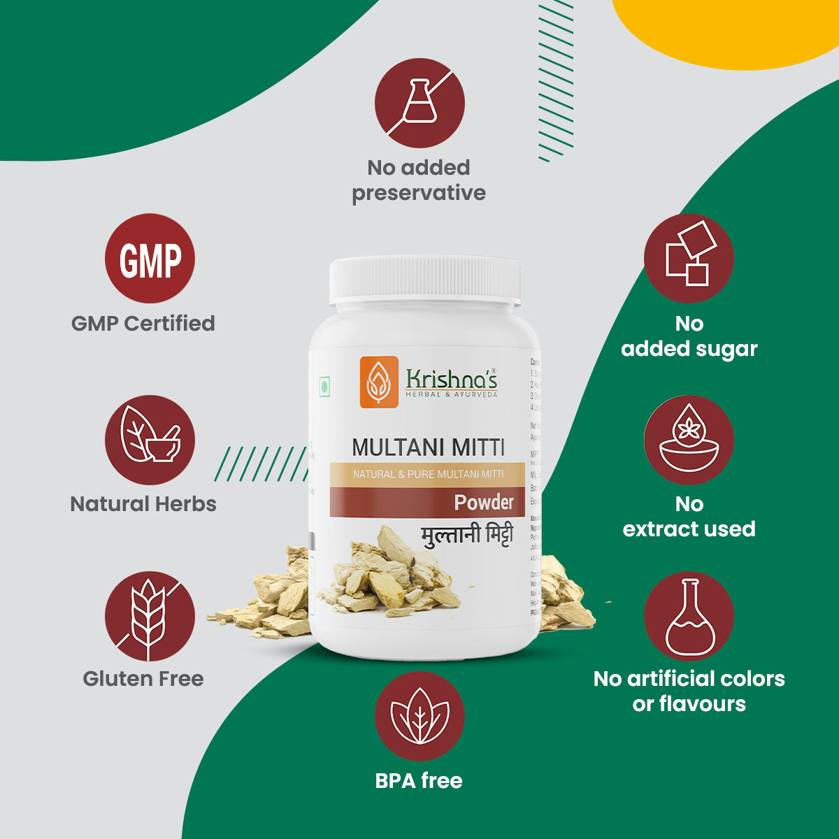 Krishna'S Herbal & Ayurveda Multani Mitti Powder