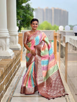 Thumbnail for Vedant Vastram Soft Litchi Silk Fancy Jacquard Bollywood Saree - Maroon - Dista