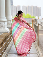 Thumbnail for Vedant Vastram Soft Litchi Silk Fancy Jacquard Bollywood Saree - Pink - Dista