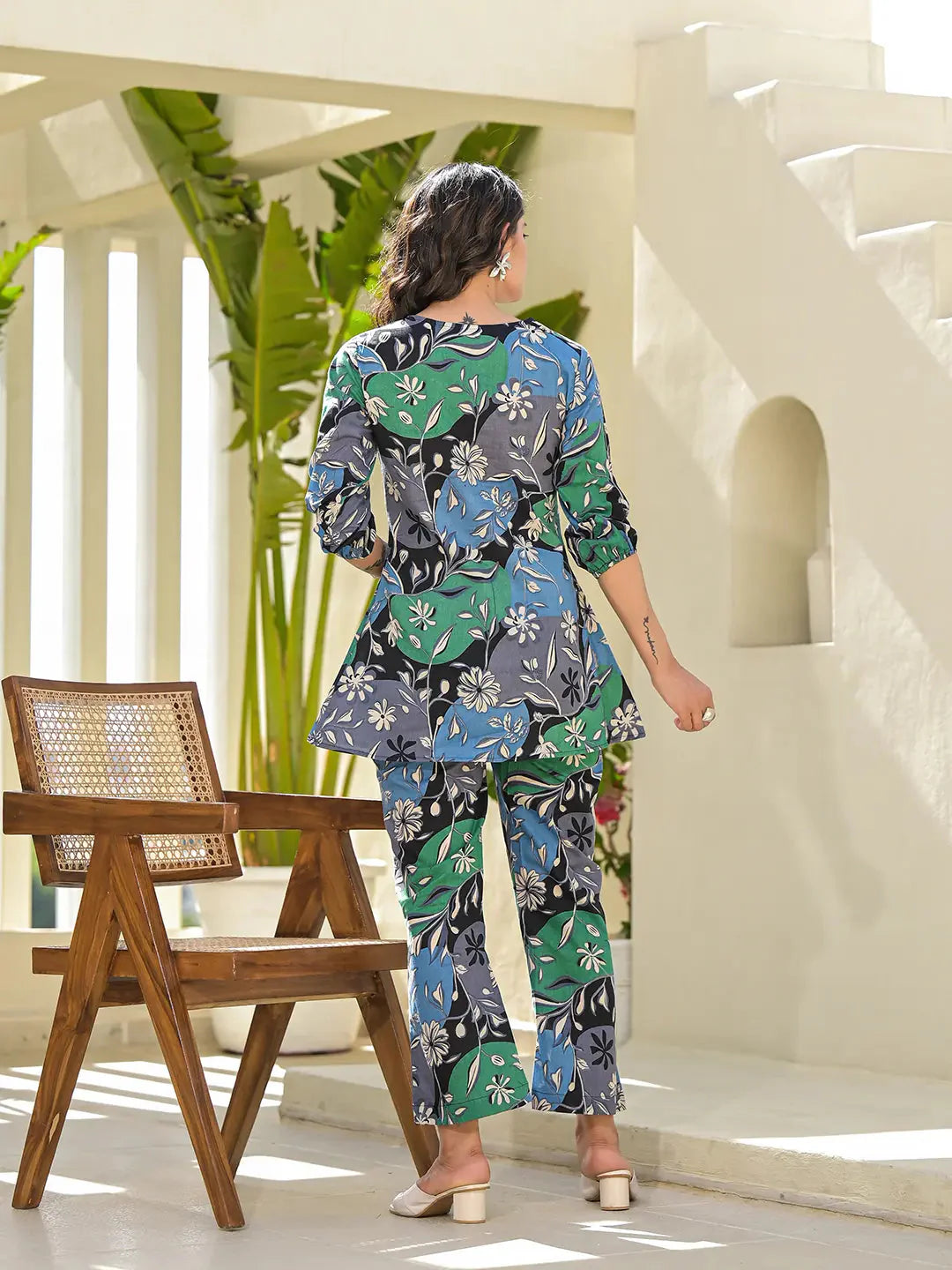Yufta Multi Cotton Ethnic Motifs Print Co-Ord Set