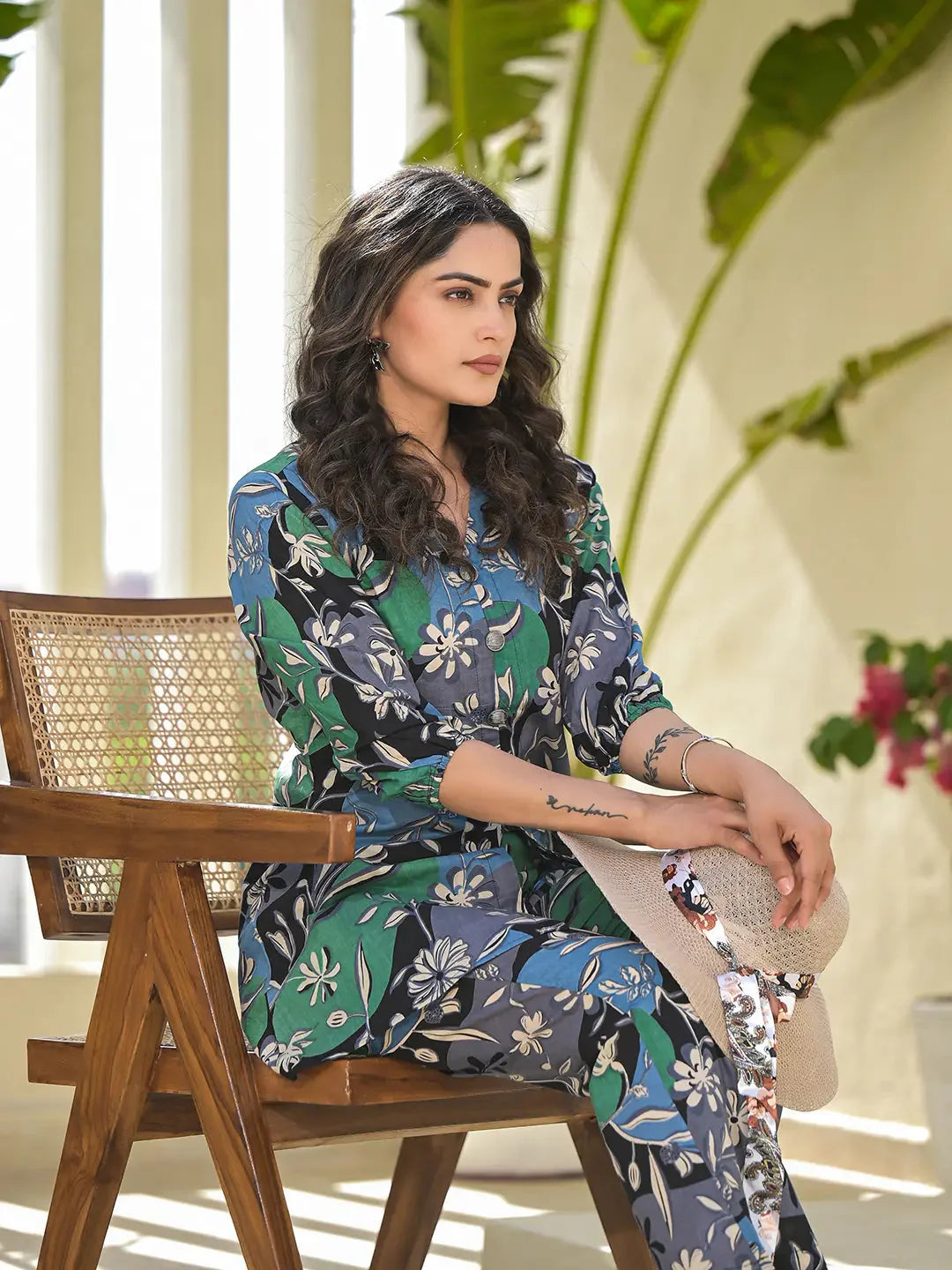 Yufta Multi Cotton Ethnic Motifs Print Co-Ord Set