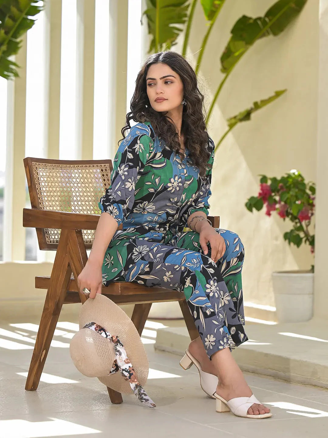 Yufta Multi Cotton Ethnic Motifs Print Co-Ord Set