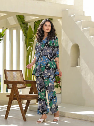 Yufta Multi Cotton Ethnic Motifs Print Co-Ord Set