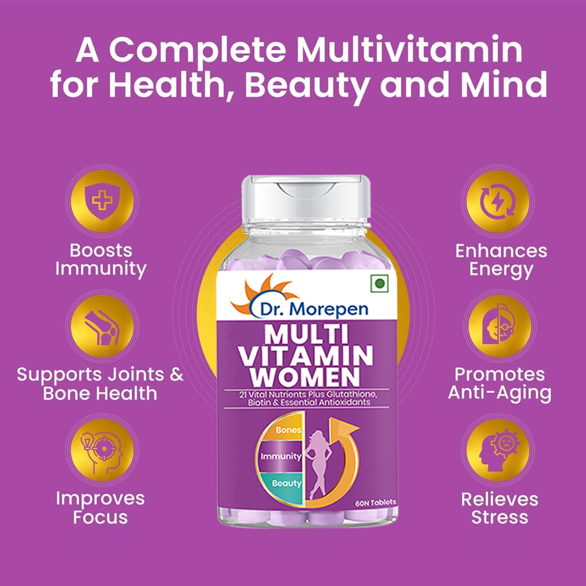 Dr. Morepen Iron & Zinc + Multivitamin Women Tablets Combo