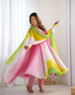 Thumbnail for Evanik Multi Colour Pure Soft Georgette Colorful Padding Anarkali Suit