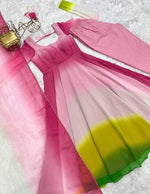 Thumbnail for Evanik Multi Colour Pure Soft Georgette Colorful Padding Anarkali Suit