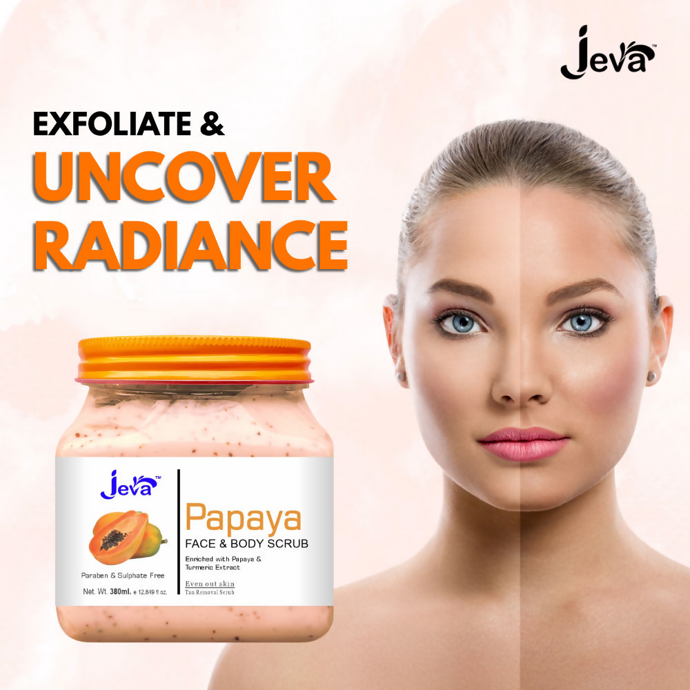 Jeva Papaya Tan Removal Face & Body Scrub - Dista