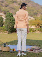 Thumbnail for Yufta Mustard Cotton Checks Print Top With Embroidery
