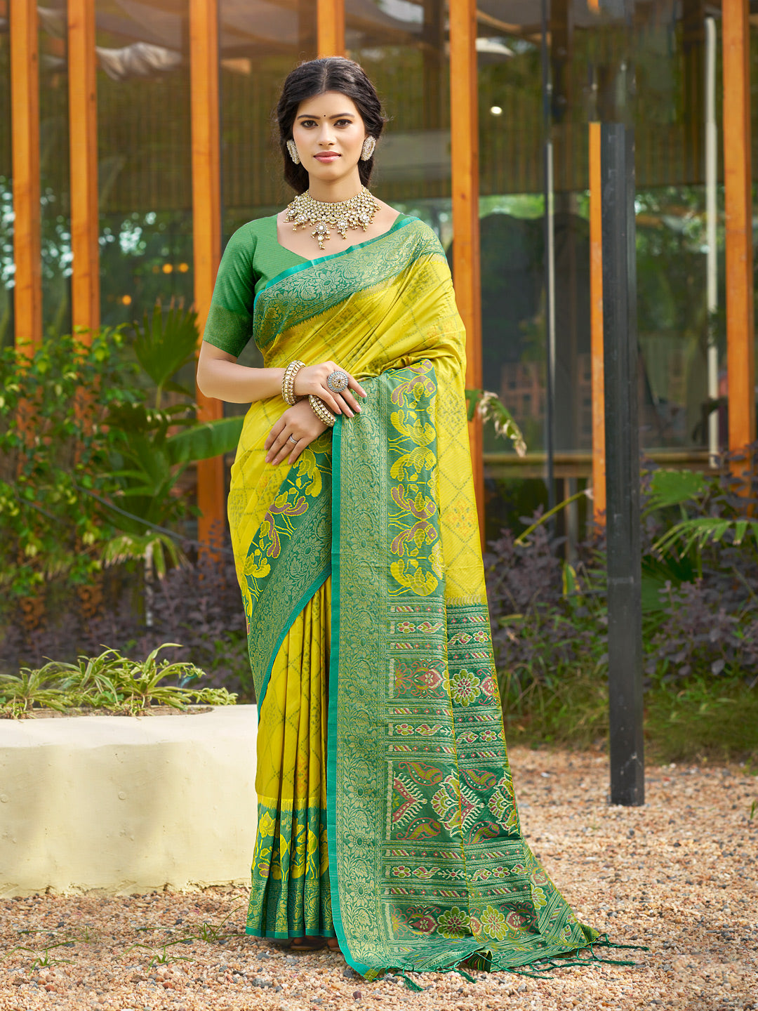Anaita Mustard Soft Silk Saree With Floral Printed Work With Blouse - Distacart