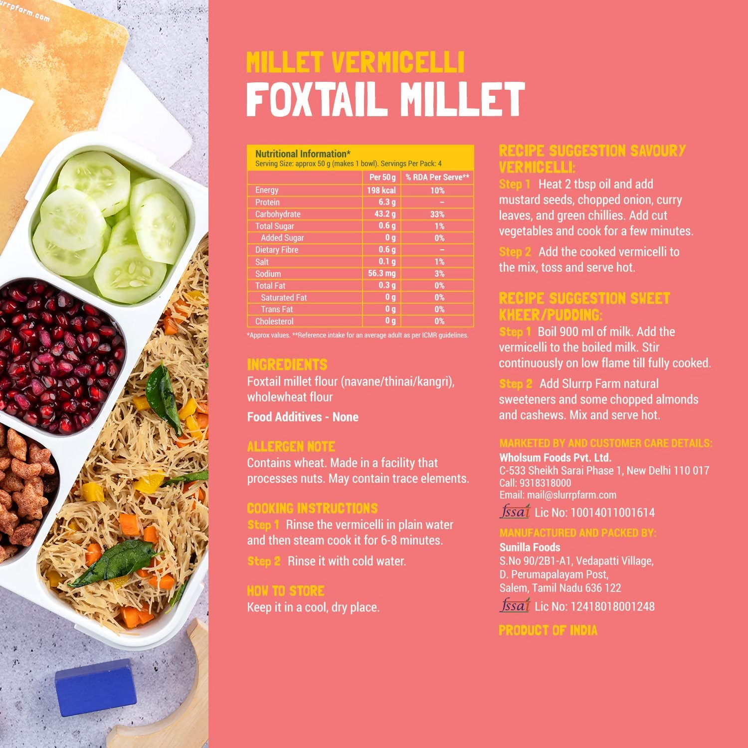 Slurrp Farm Foxtail & Little Millet Vermicelli Combo
