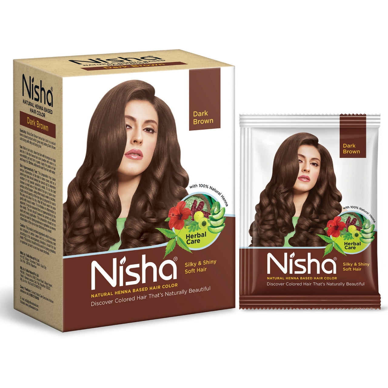 Nisha Henna Based Hair Colour for Women & Men Dark Brown - Distacart